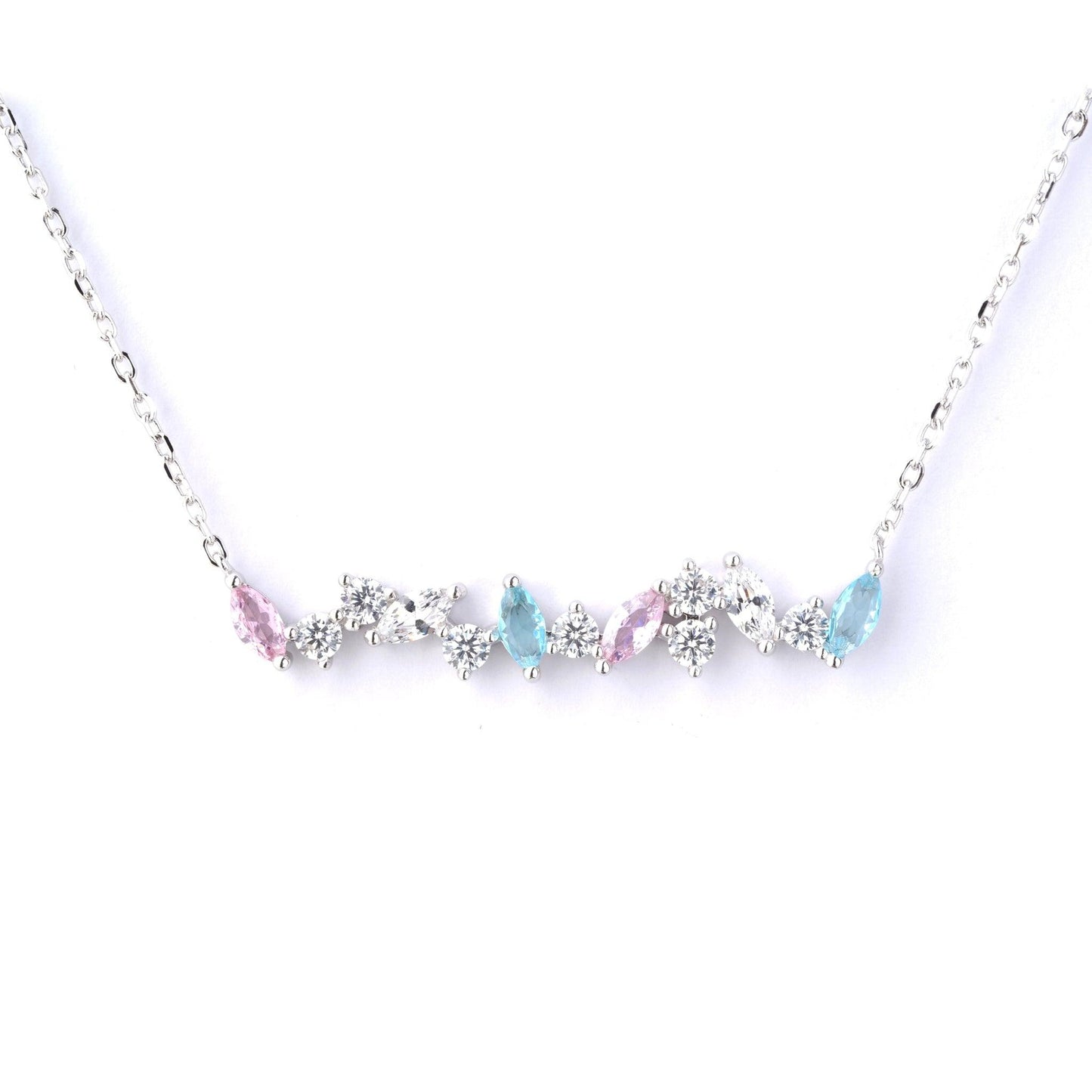 Quartz Crystal Necklace in Silver material and gold plating- Quartz necklace - Onyx Oslo