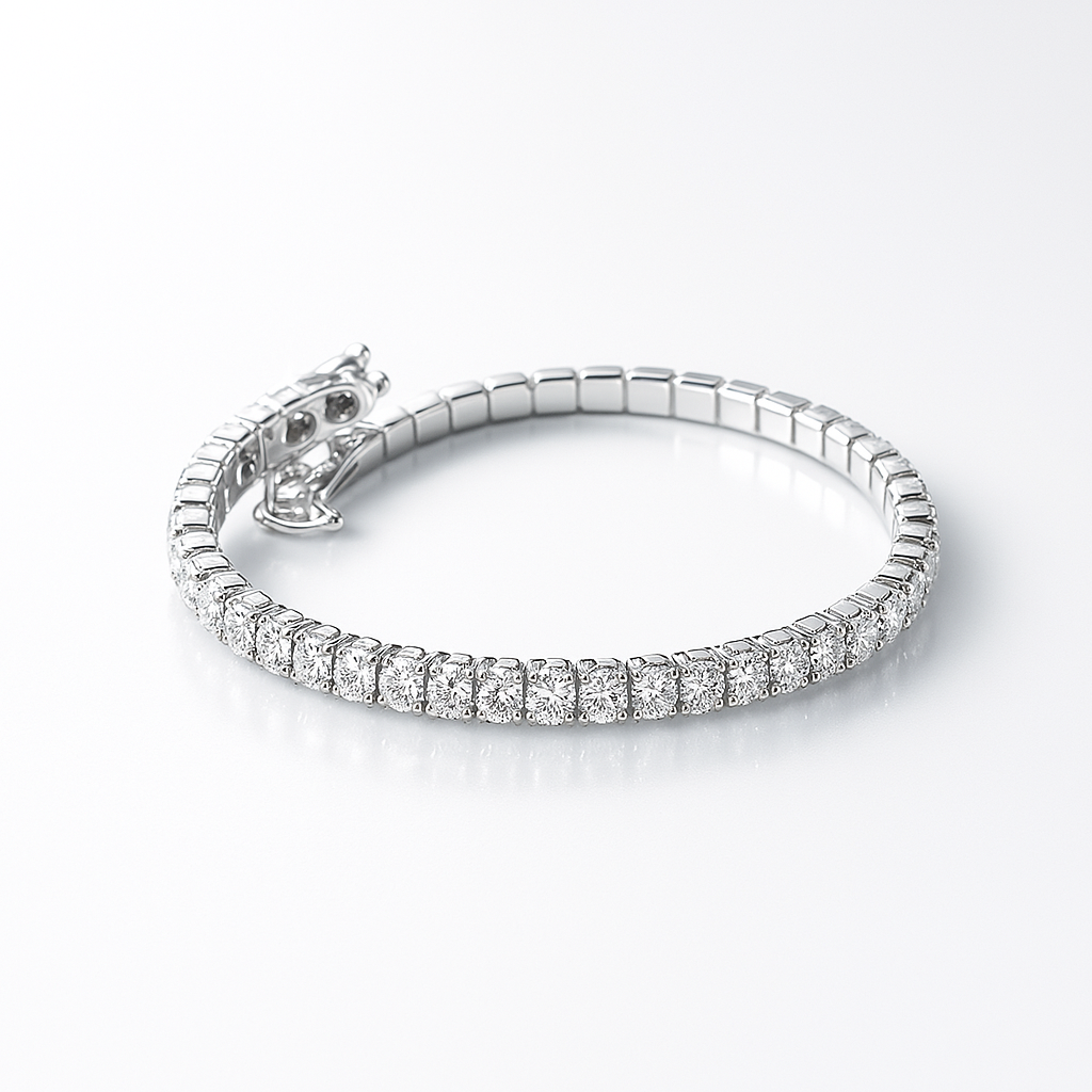 Tennisarmbånd i ekte sølv sterling s925 og gullbelagt av Onyx Oslo