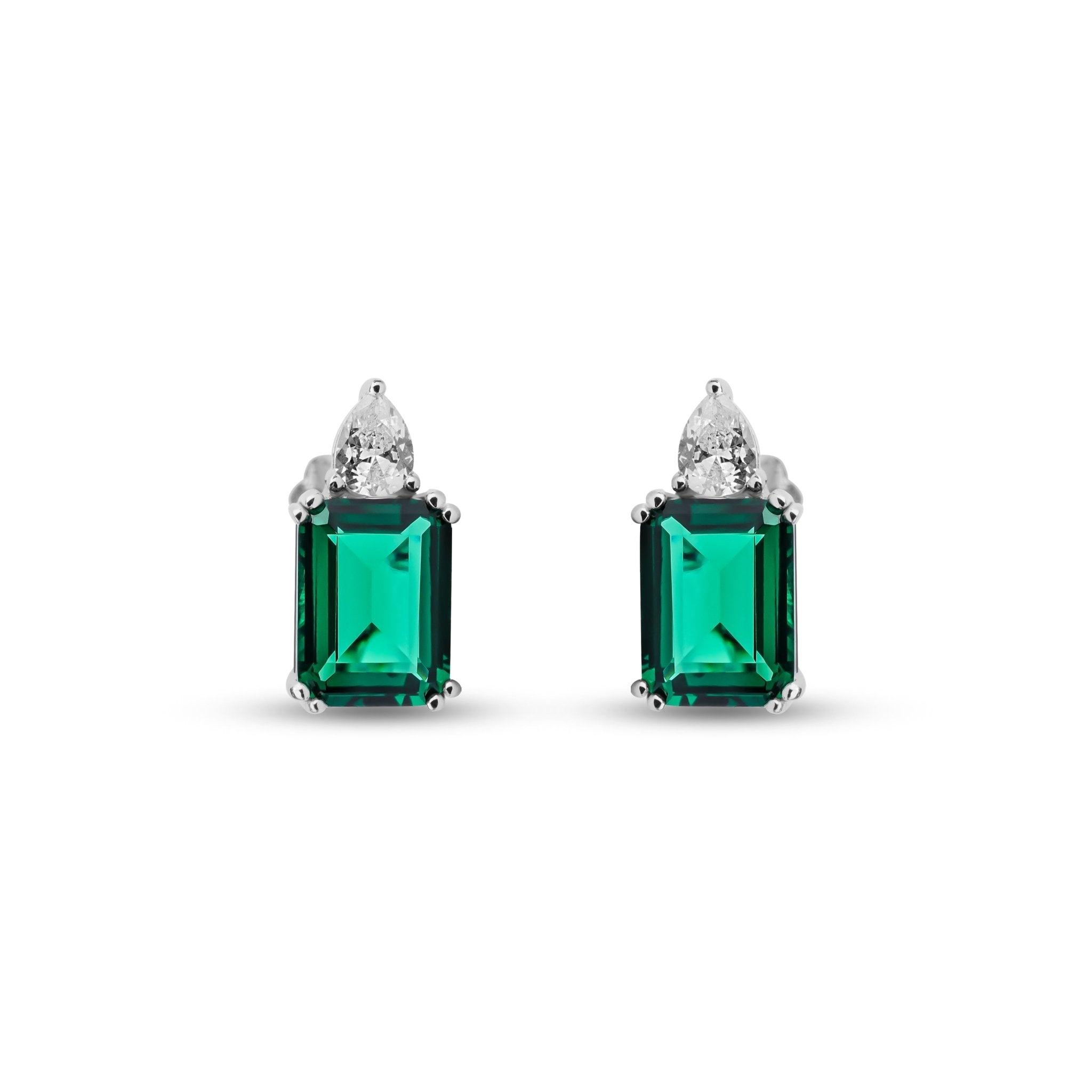 Lab emerald studs - Onyx Oslo