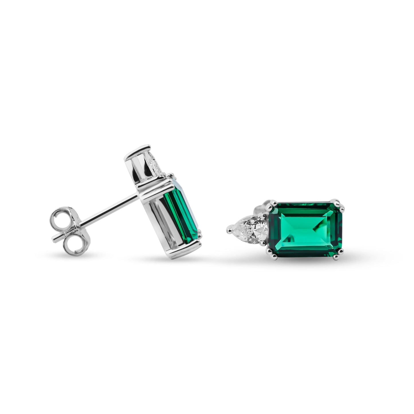 Lab emerald studs - Onyx Oslo