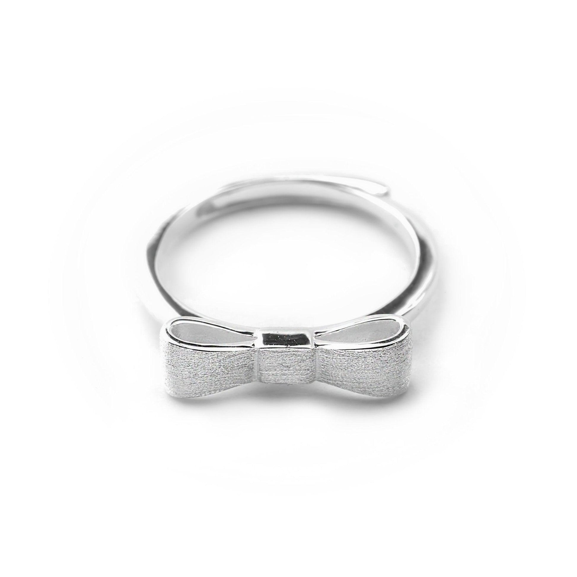 Silver Bow Mid Ring - Onyx Oslo