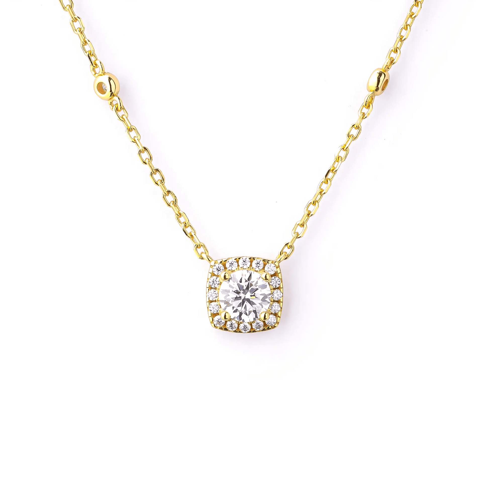 Square Diamond Necklace - Onyx Oslo