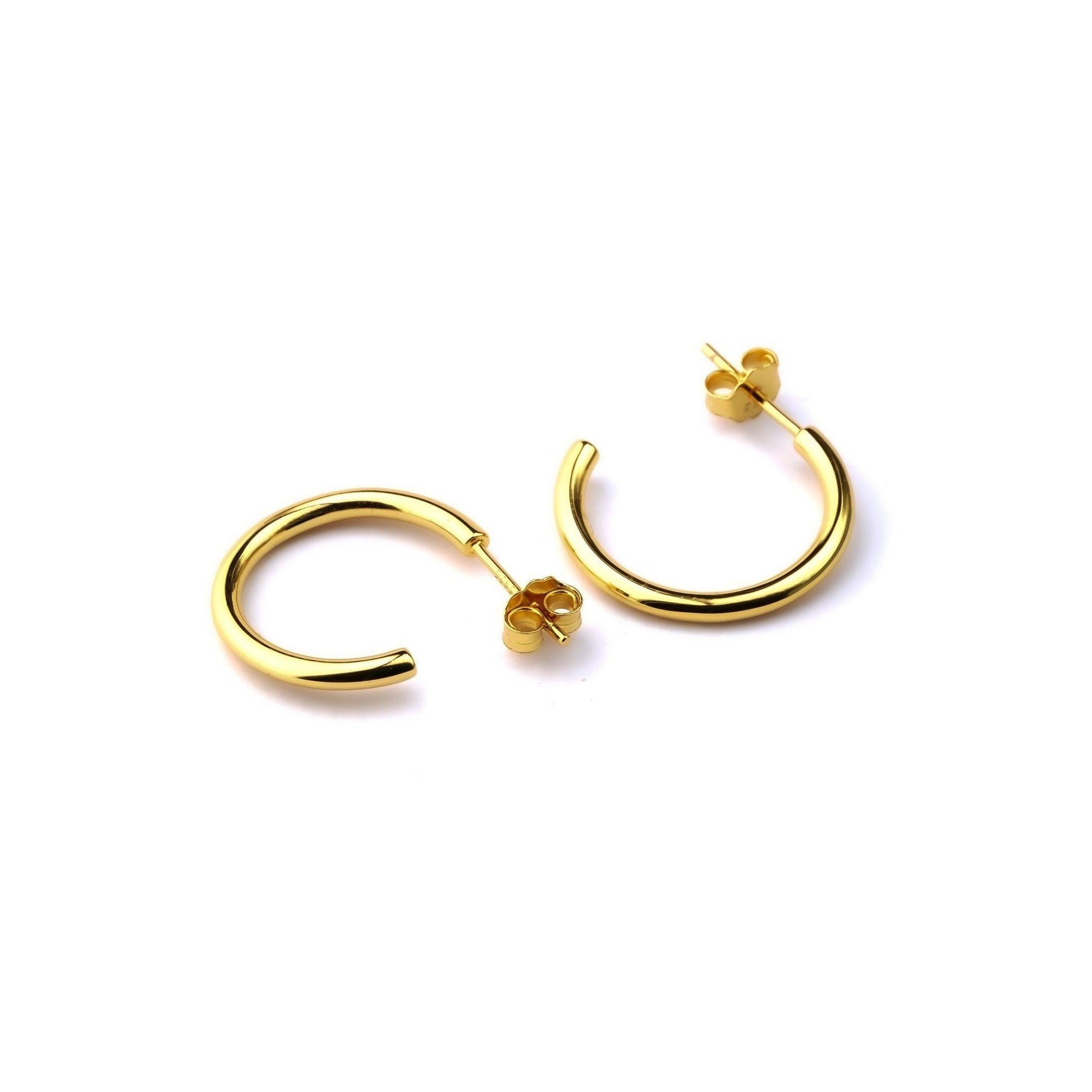 Sterling Silver Gold Hoop Earrings - Onyx Oslo